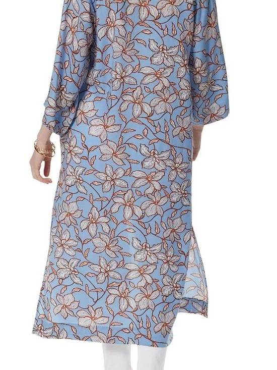 Jessica Simpson Blakely Blue Floral Kimono Duster 2X 3X Plus Boho Lightweight - Picture 4 of 8